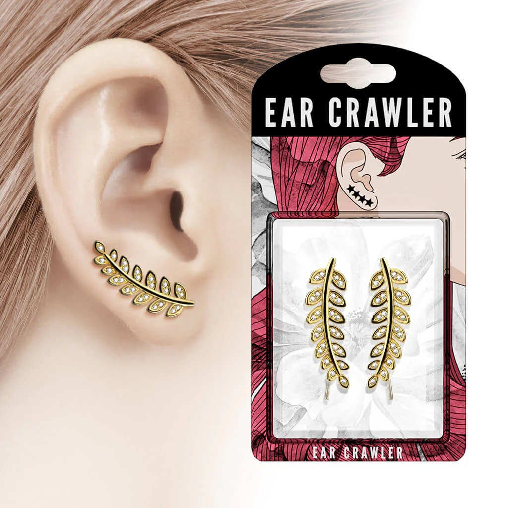 Ear crawler  liście cyrkonia srebrny - Image 4