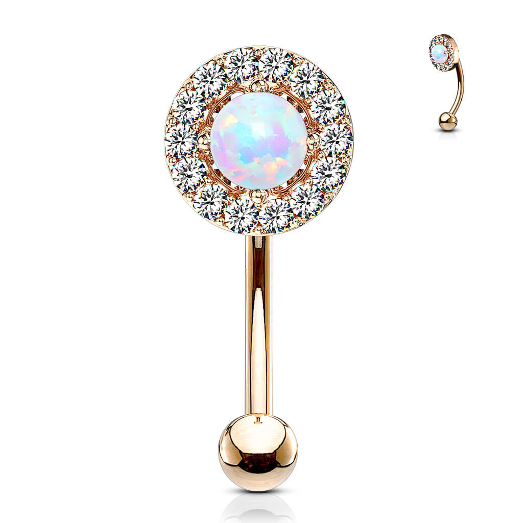 Kolczyk do brwi cyrkonia opal - Image 10