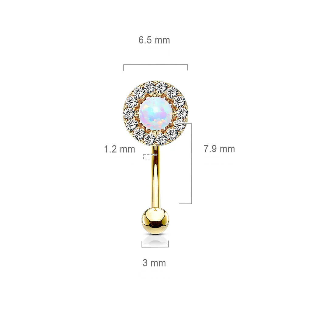 Kolczyk do brwi cyrkonia opal - Image 2