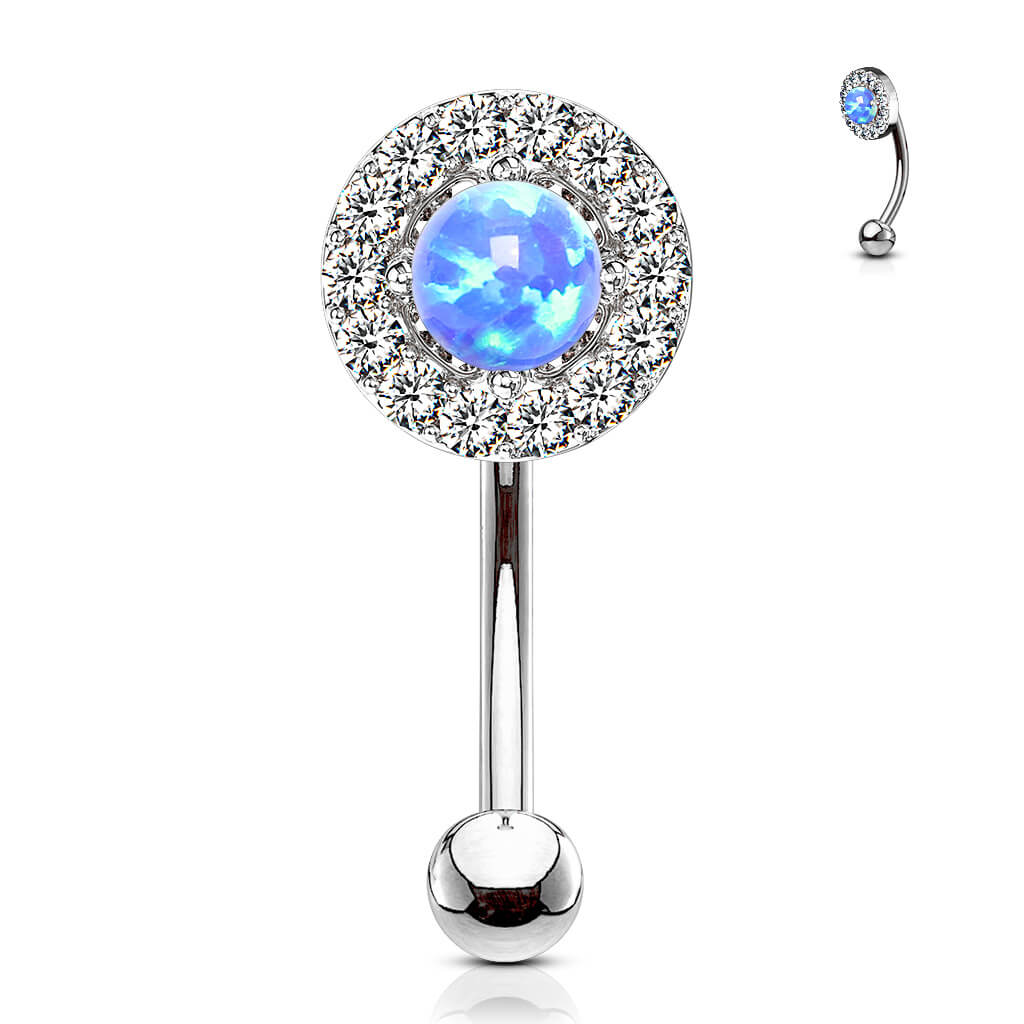 Kolczyk do brwi cyrkonia opal - Image 7