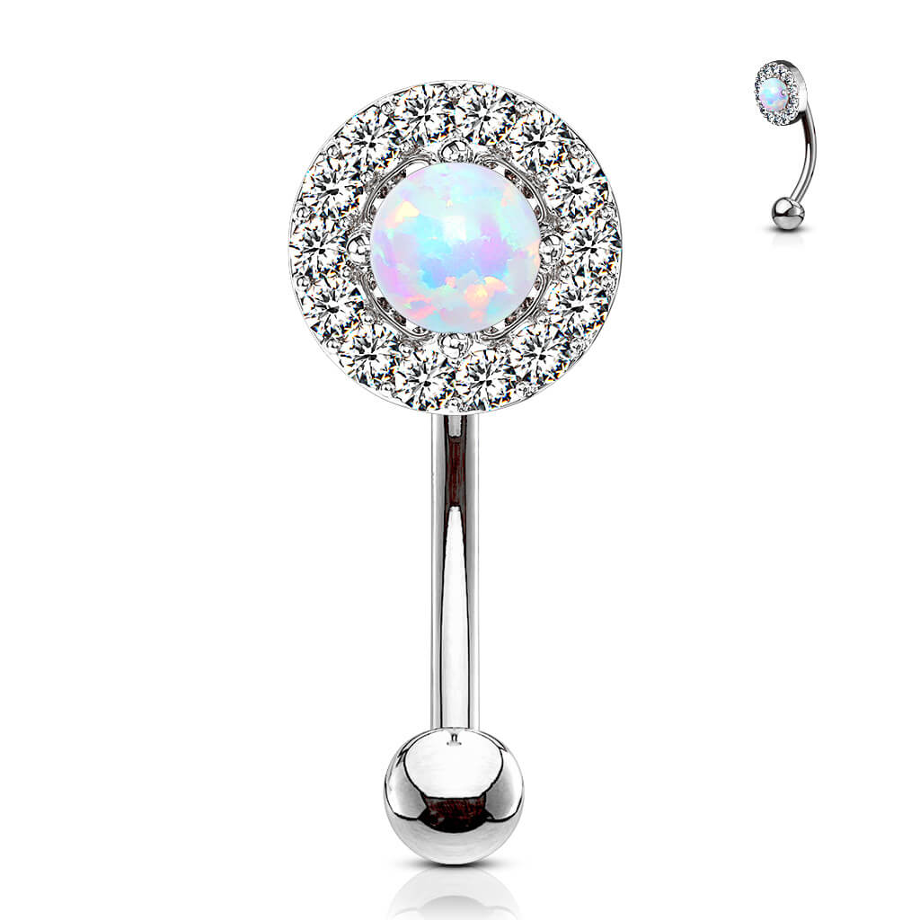 Kolczyk do brwi cyrkonia opal - Image 8