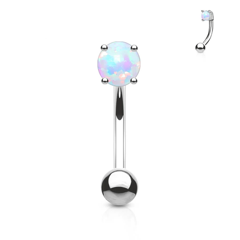 Złoto 585 kolczyk do brwi kulka opal - Image 2
