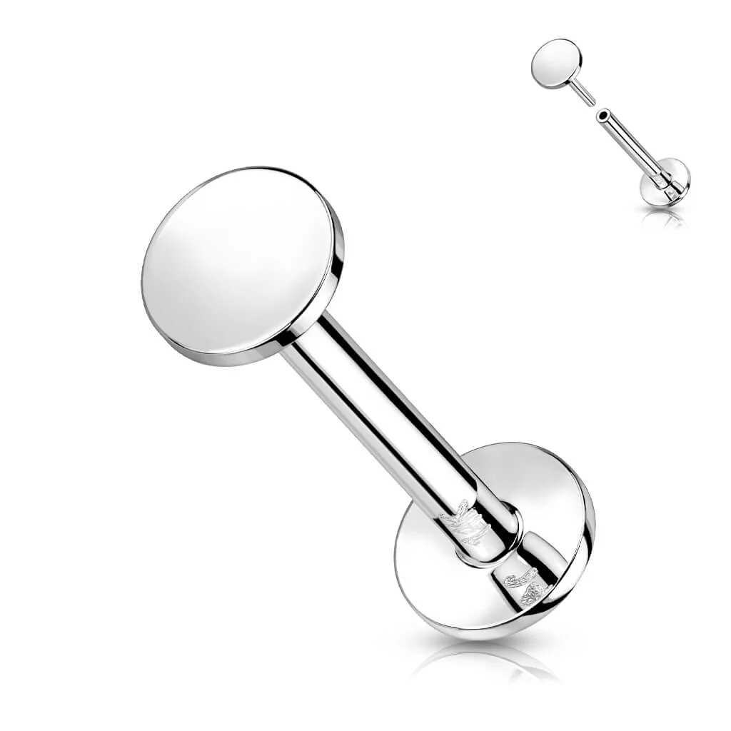 Złoto 585 labret kółko płaskie push-in - Image 4