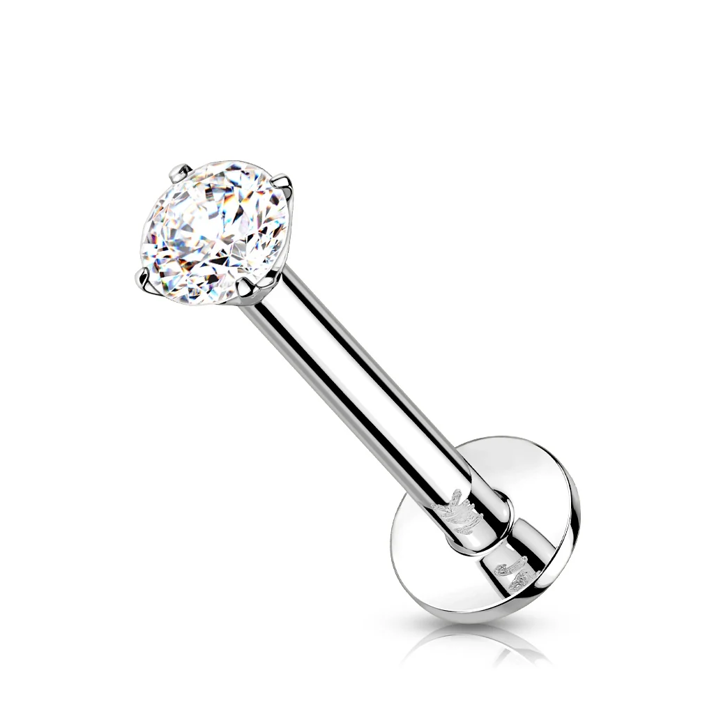 Złoto 585 labret okrągła cyrkonia push-in - Image 5