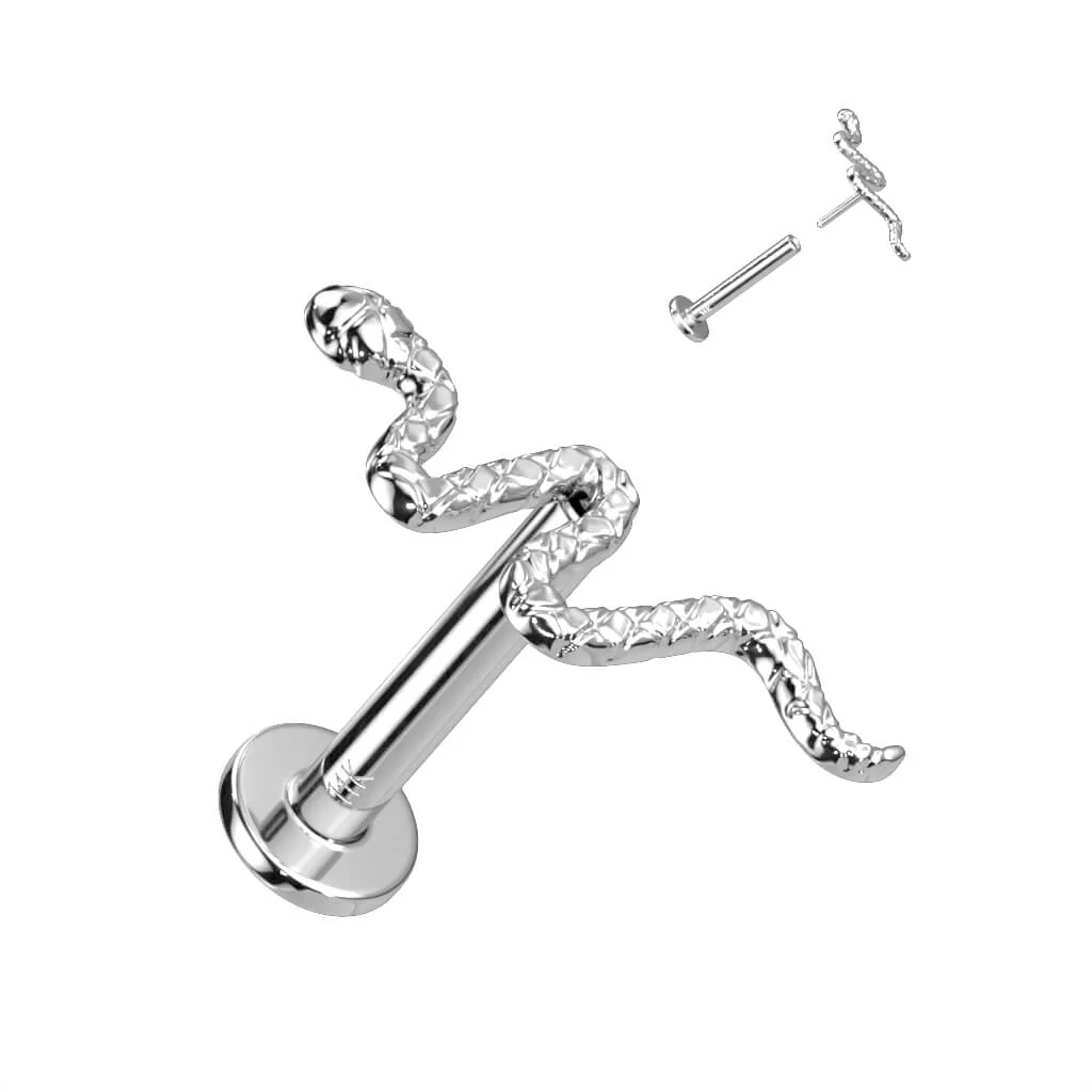 Złoto 585 labret wąż push-in - Image 3