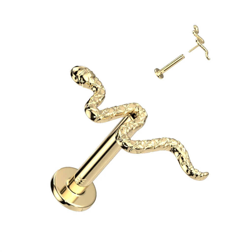 Złoto 585 labret wąż push-in - Image 4