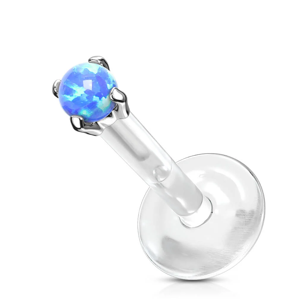 Złoto 585 labret okrągły opal push-in - Image 6