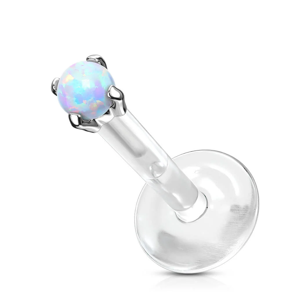 Złoto 585 labret okrągły opal push-in - Image 7