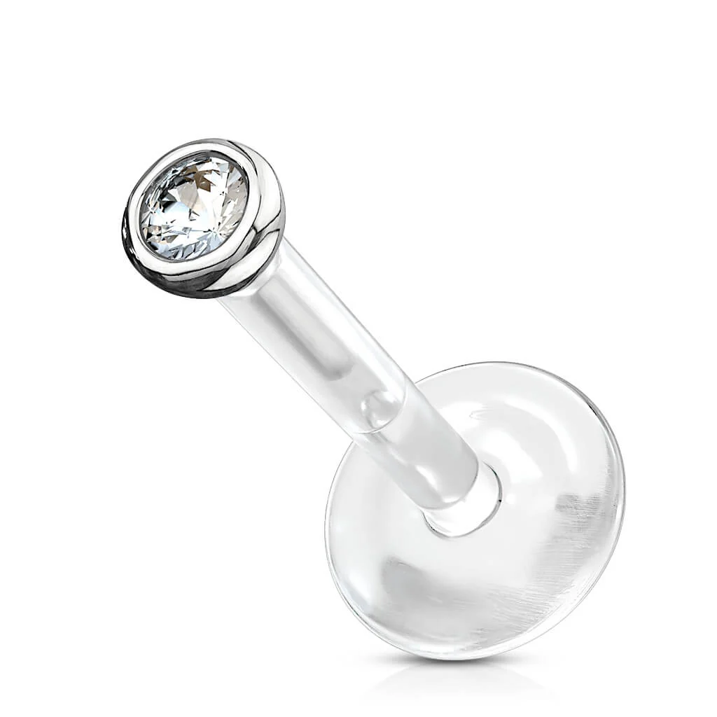 Złoto 585 labret okrągła cyrkonia push-in - Image 6