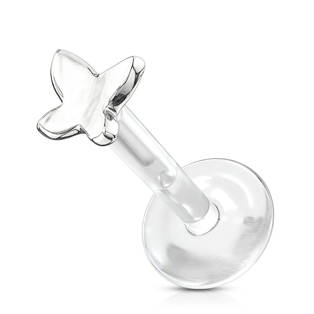 Złoto 585 labret motyl push-in - Image 5