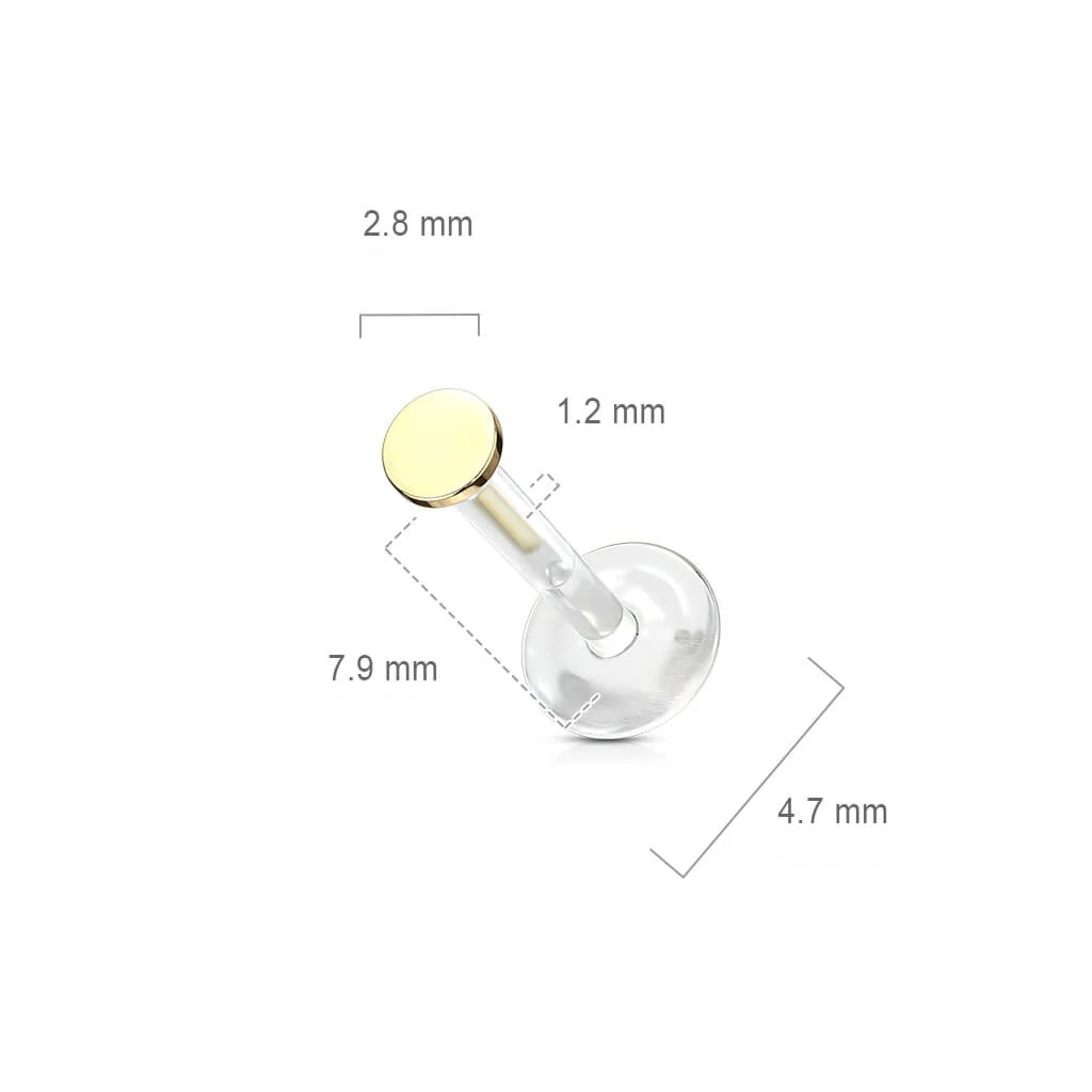 Złoto 585 labret kółko płaskie push-in - Image 2
