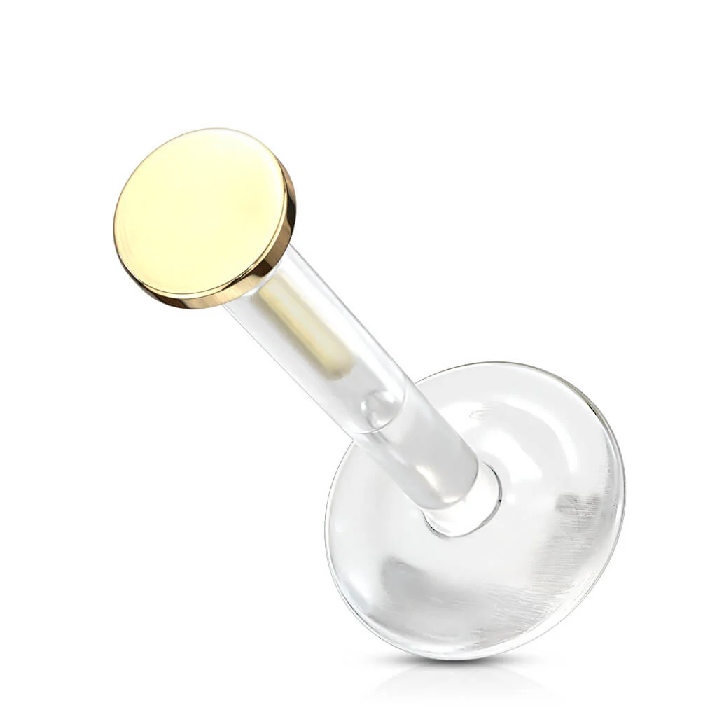 Złoto 585 labret kółko płaskie push-in - Image 6