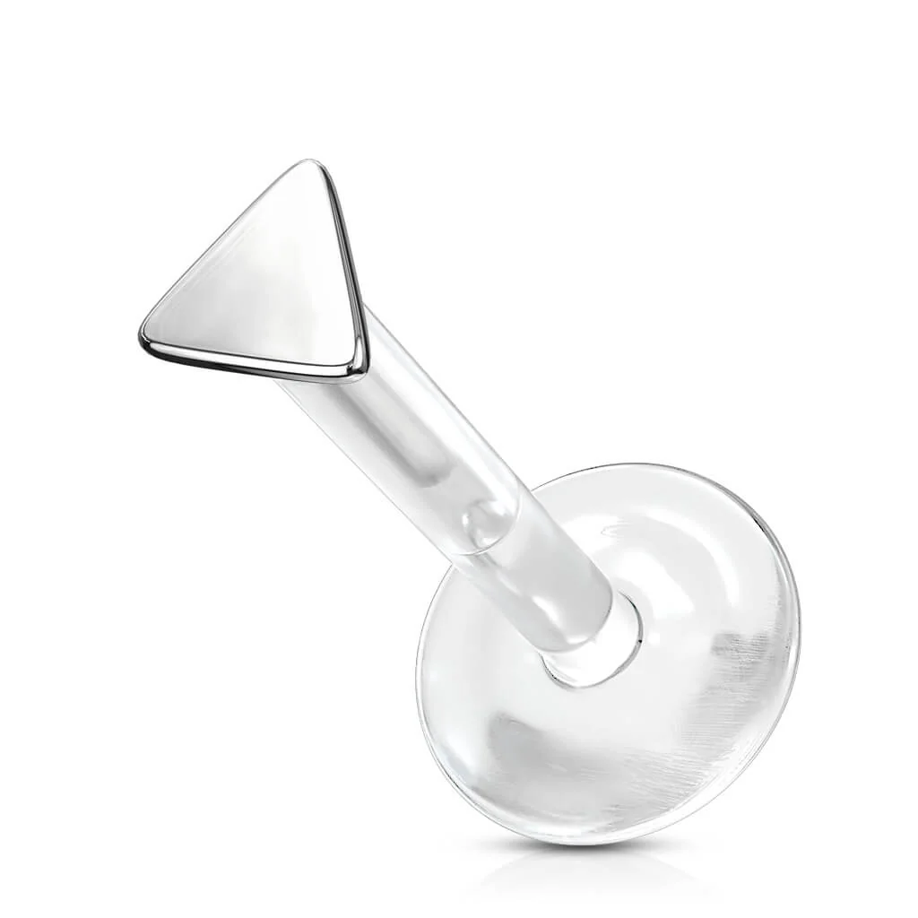 Złoto 585 labret trójkąt płaski push-in - Image 5