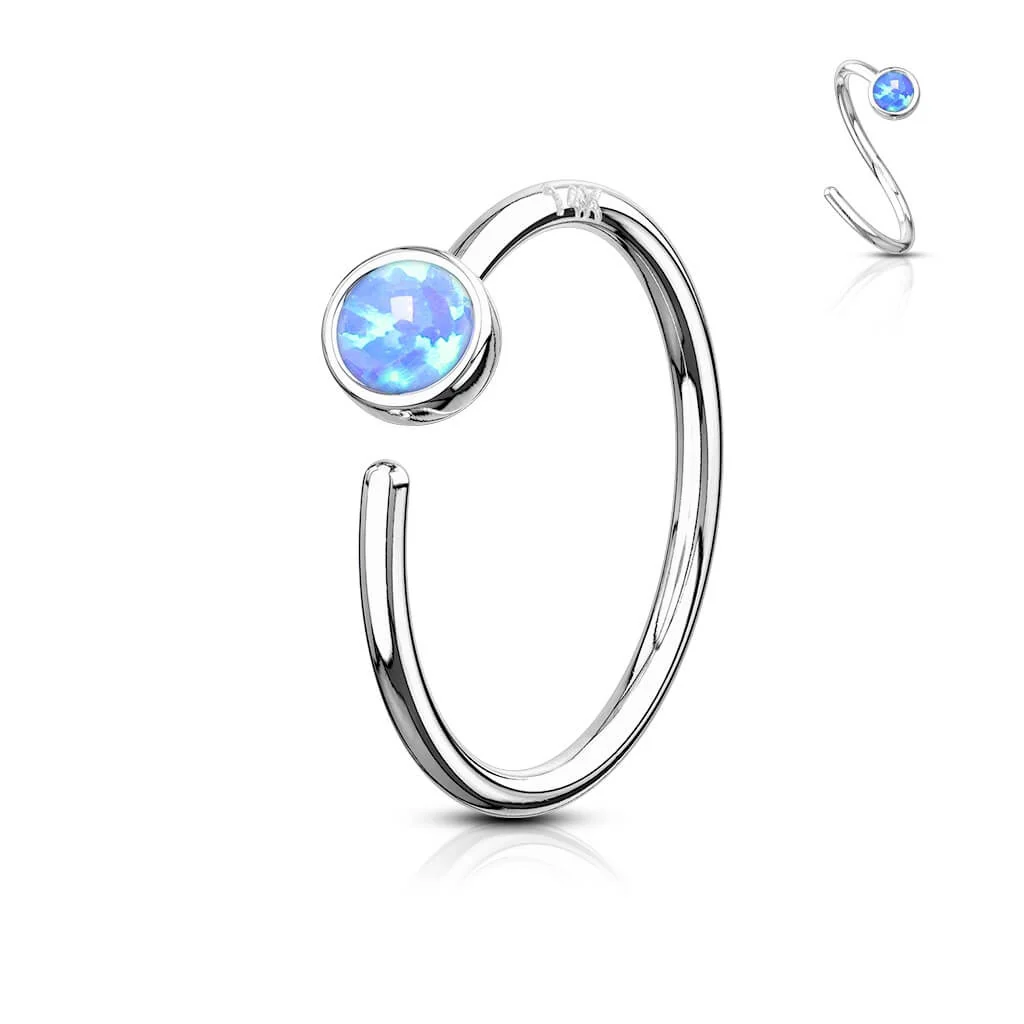 Złoto 585 kółko opal kolczyk rozginany - Image 5