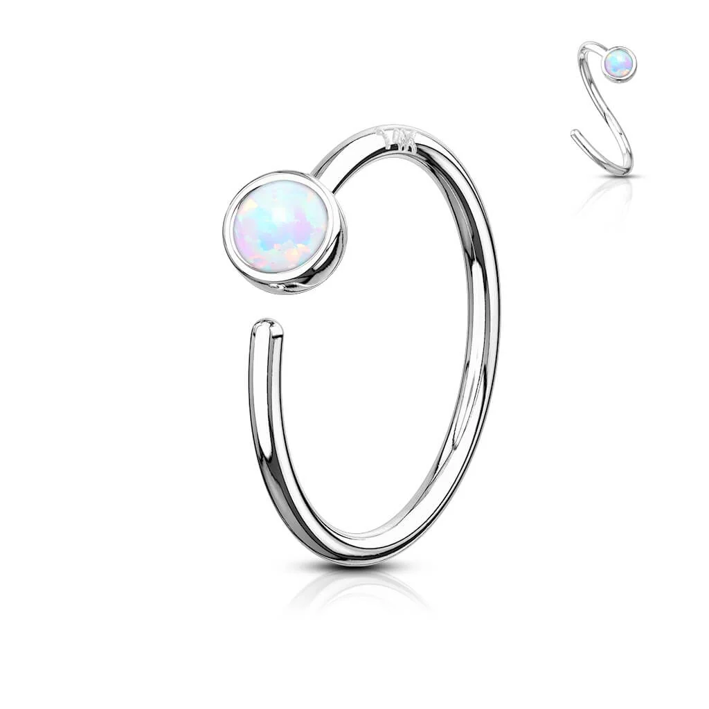 Złoto 585 kółko opal kolczyk rozginany - Image 6