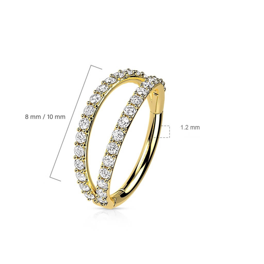 Złoto 585 kółko trójwymiarowe cyrkonia opal clicker - Image 2