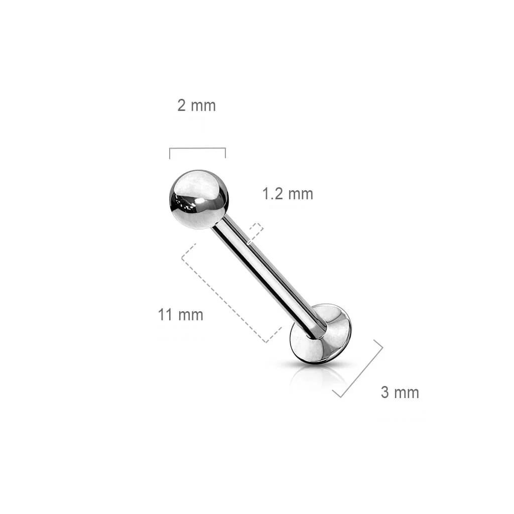 Labret kulka srebrna push-in - Image 2