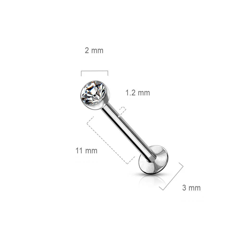 Labret kulka cyrkonia srebrny push-in - Image 2