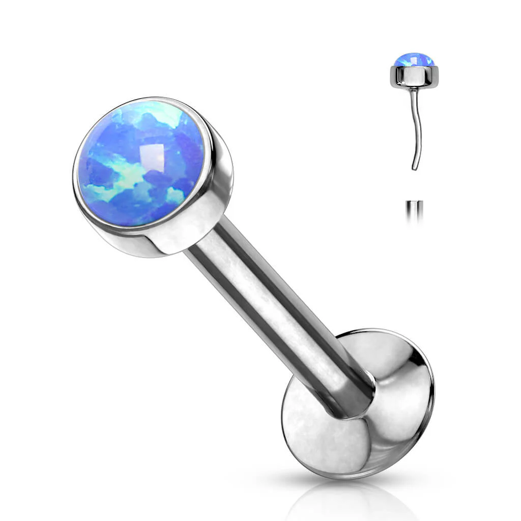 Labret opal okrągły srebrny - Image 6