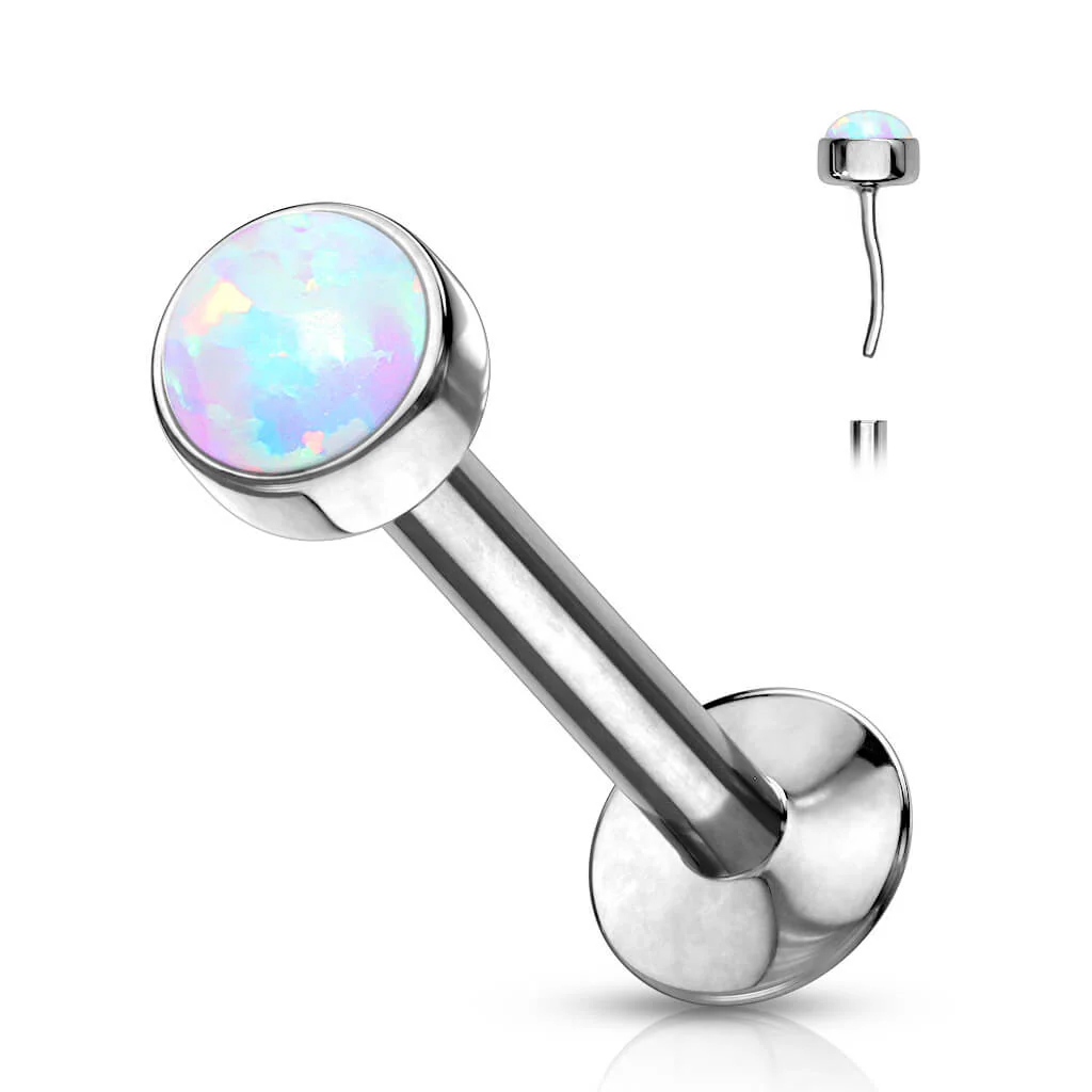 Labret opal okrągły srebrny - Image 7