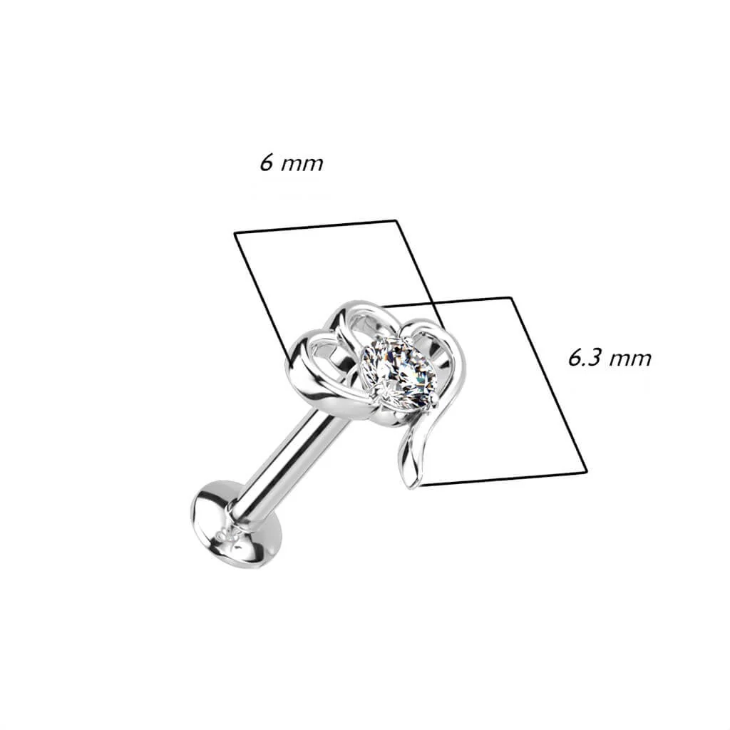 Labret cyrkonie serca push-in - Image 2