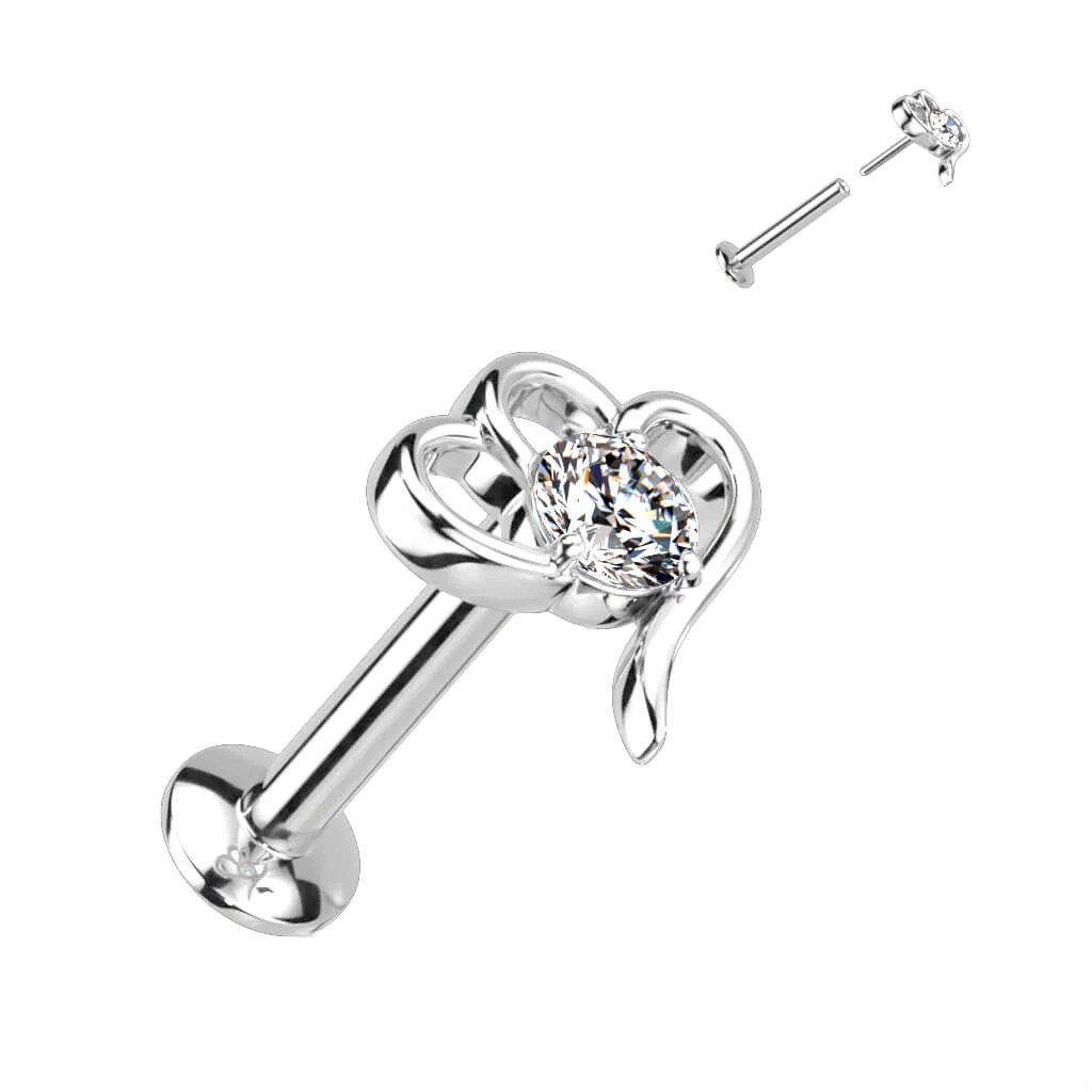 Labret cyrkonie serca push-in - Image 3
