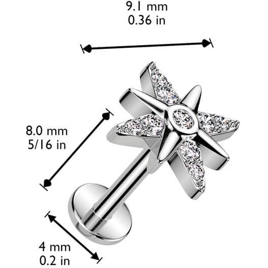 Labret gwiazdka cyrkonia push-in - Image 2