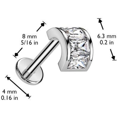 Labret podkowa cyrkonia push-in - Image 2