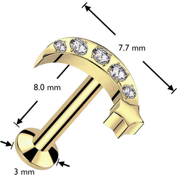 Labret księżyc gwiazdka push-in - Image 2