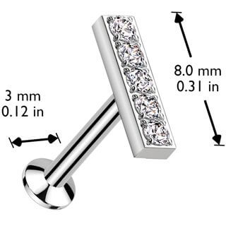 Labret słupek cyrkonie push-in - Image 2