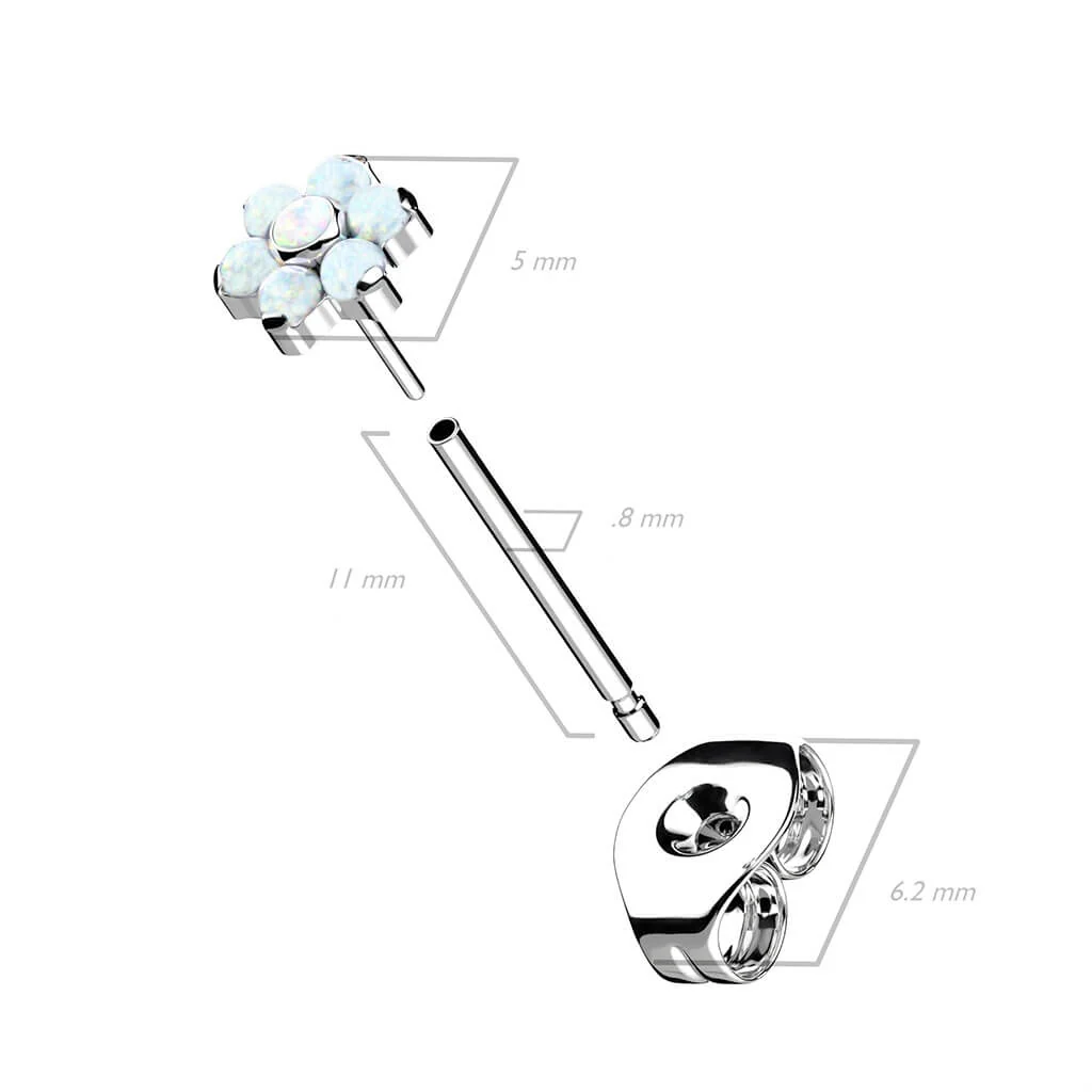 Tytan kwiatek opal srebrny - Image 2