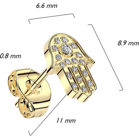 Tytan hamsa oprawa pave cyrkonia push-in - Image 2