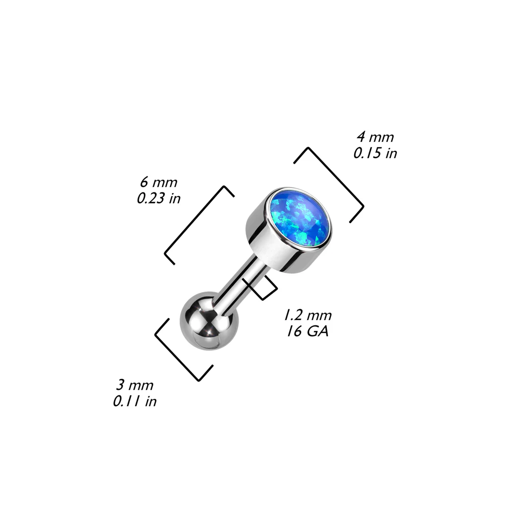 Tytan sztanga opal w oprawie bezel push-in - Image 2