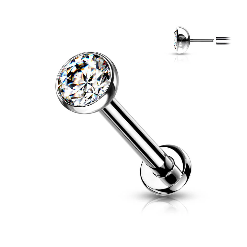 Tytan labret okrągła cyrkonia push-in - Image 6