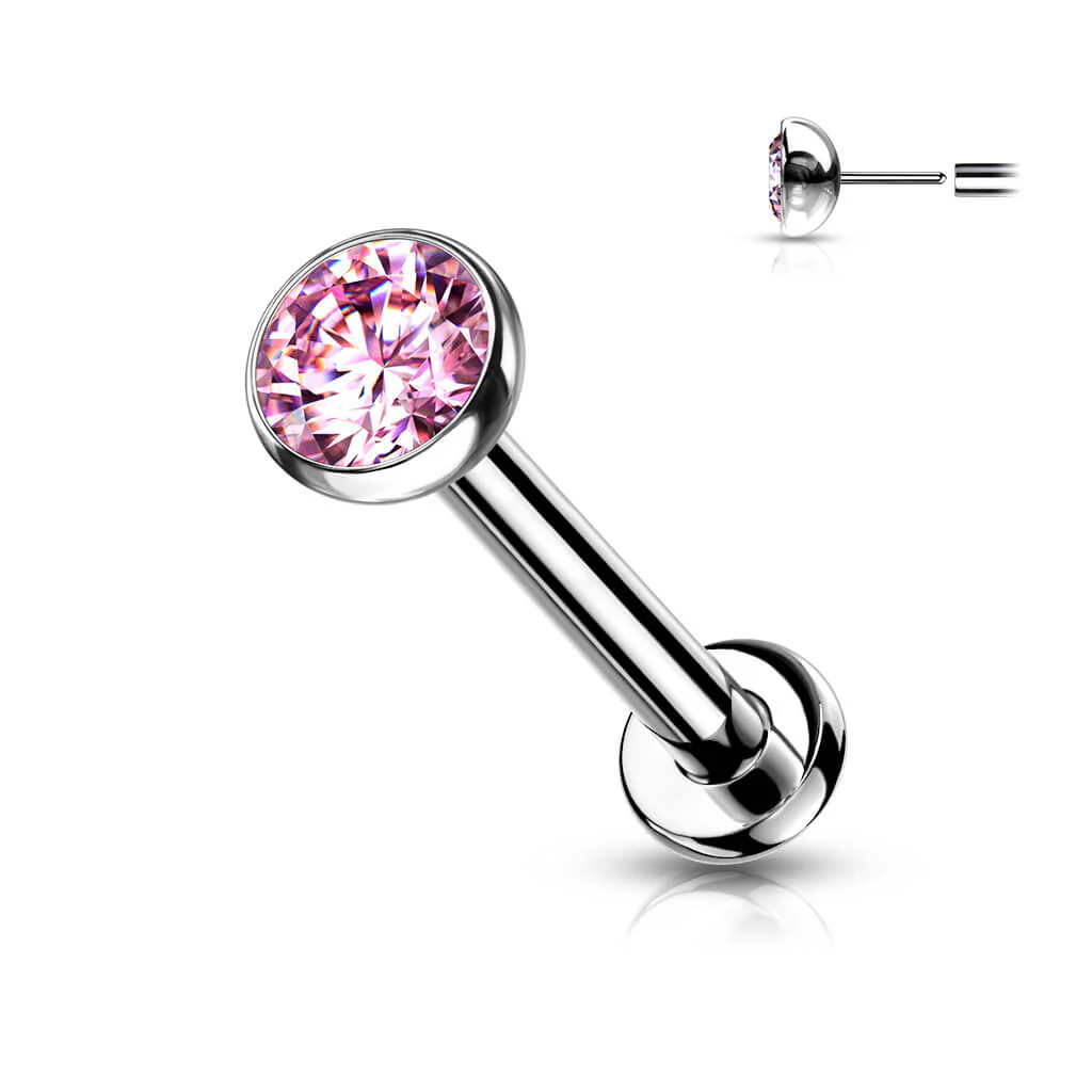 Tytan labret okrągła cyrkonia push-in - Image 7
