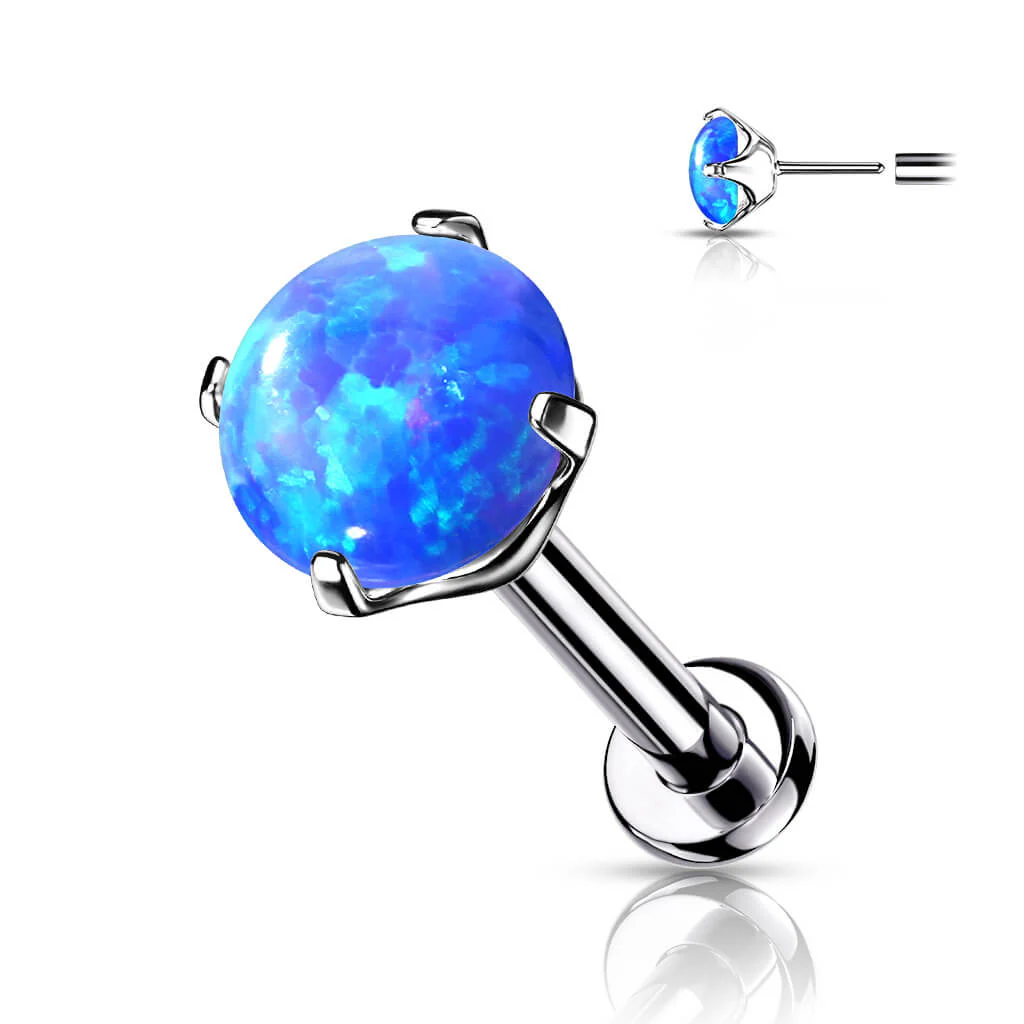 Tytan labret opal srebrny push-in - Image 6