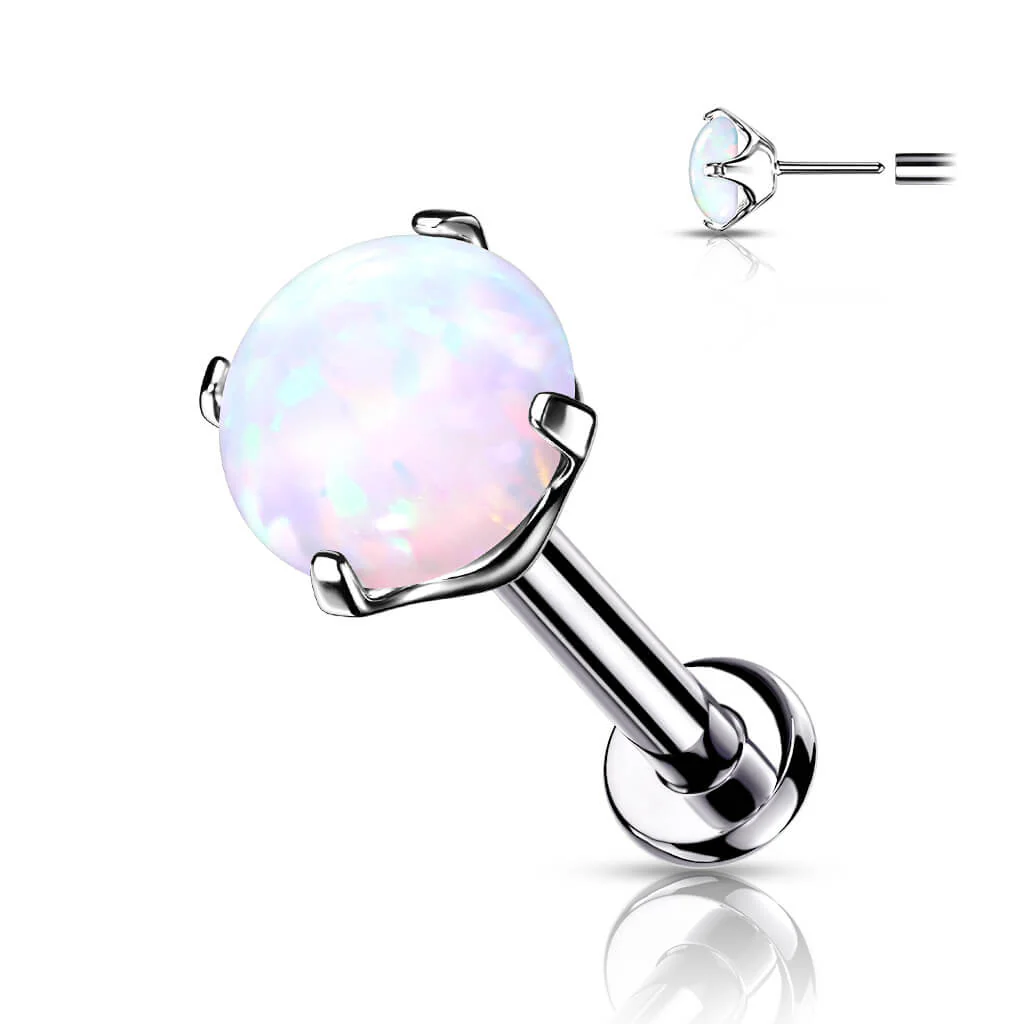 Tytan labret opal srebrny push-in - Image 7