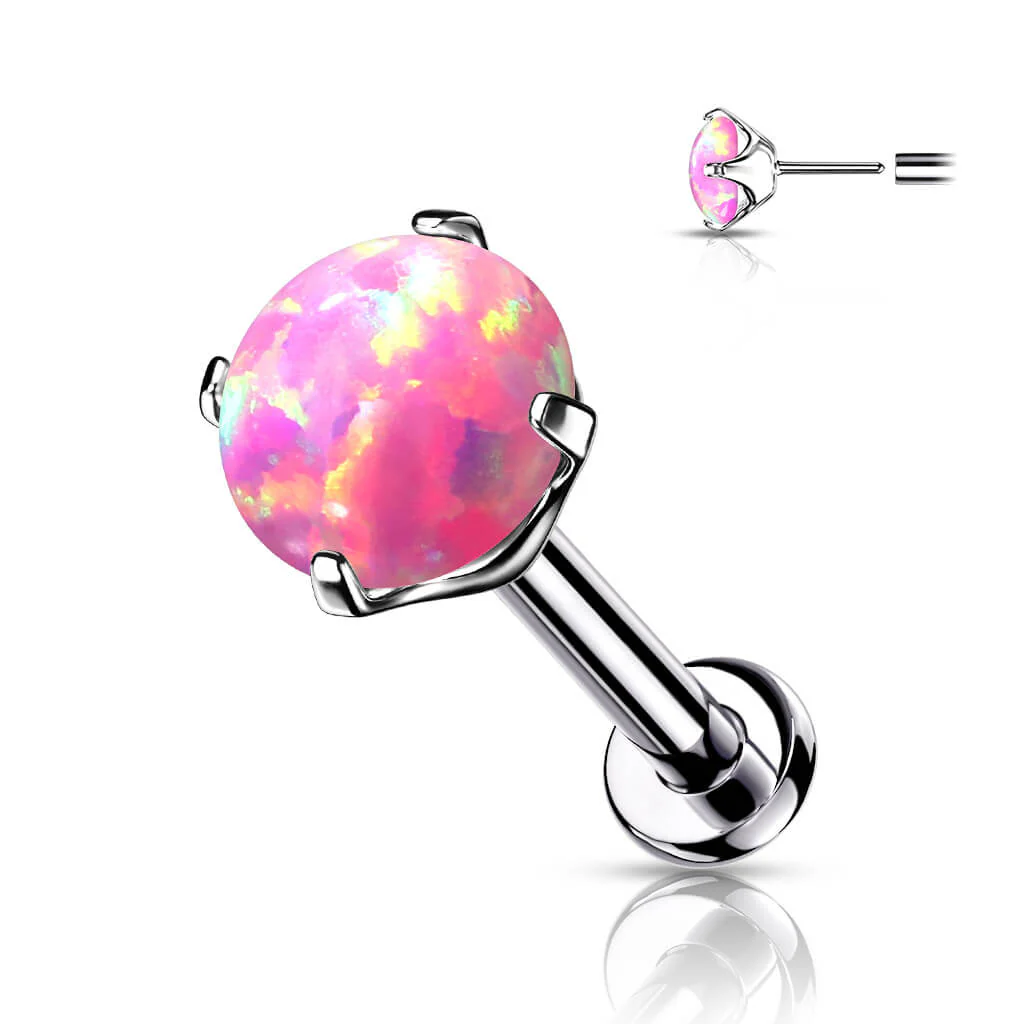 Tytan labret opal srebrny push-in - Image 8
