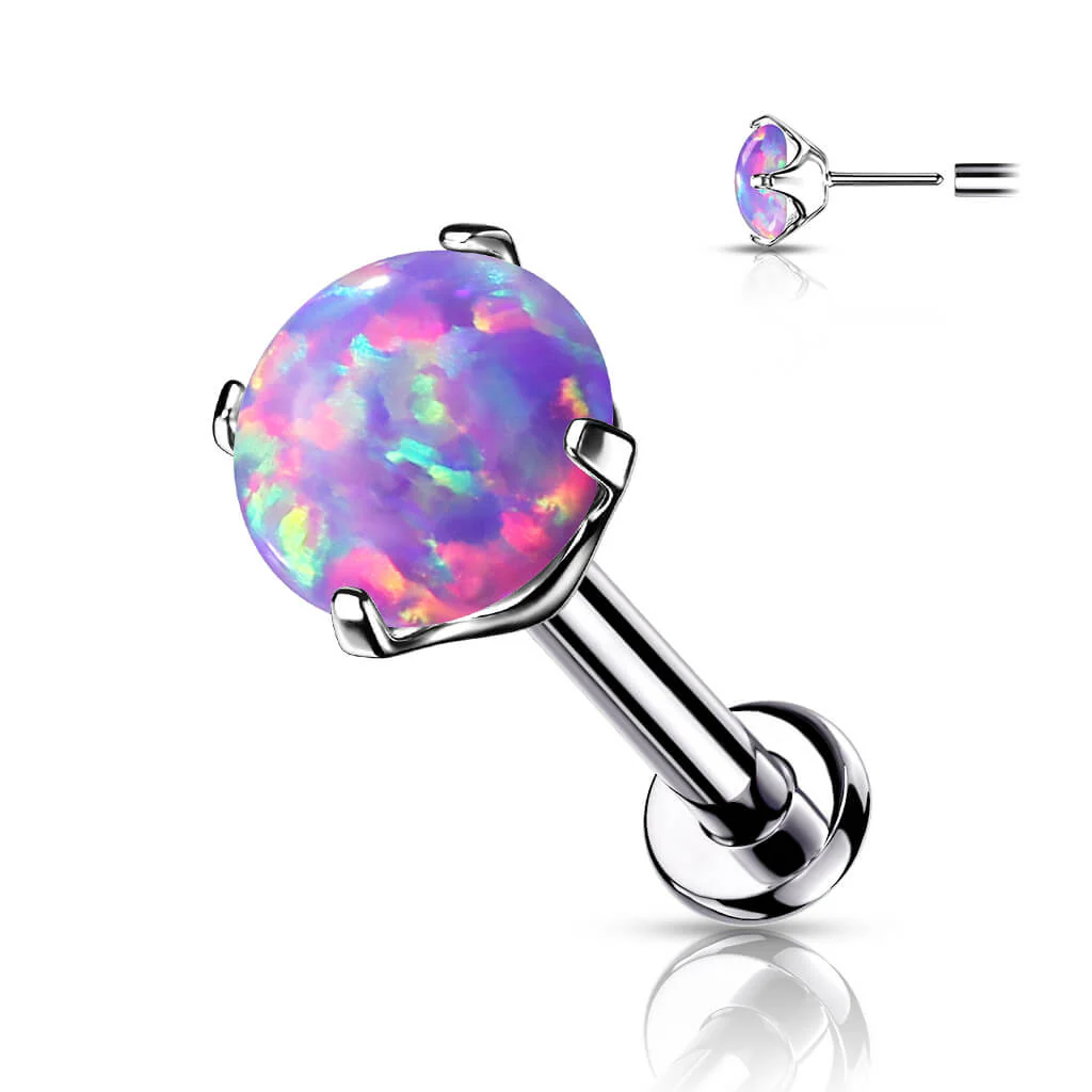 Tytan labret opal srebrny push-in - Image 9