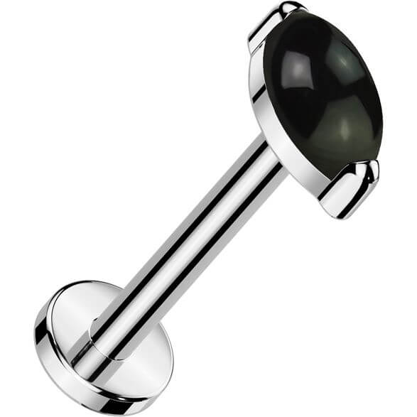 Tytan labret kamień naturalny szlif markizowy push-in - Image 5