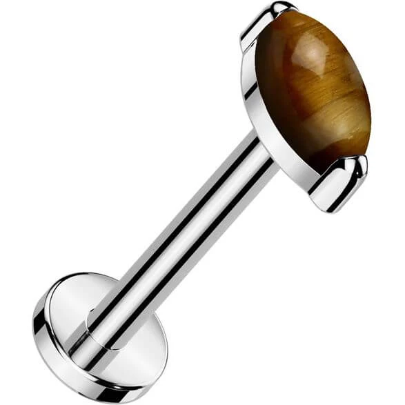 Tytan labret kamień naturalny szlif markizowy push-in - Image 7
