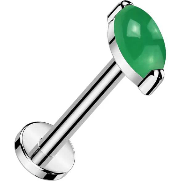 Tytan labret kamień naturalny szlif markizowy push-in - Image 8