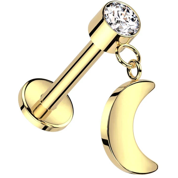 Tytan labret księżyc oprawa bezel cyrkonia push-in - Image 3