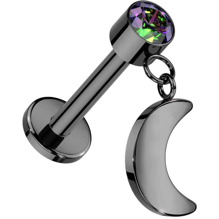Tytan labret księżyc oprawa bezel cyrkonia push-in - Image 4