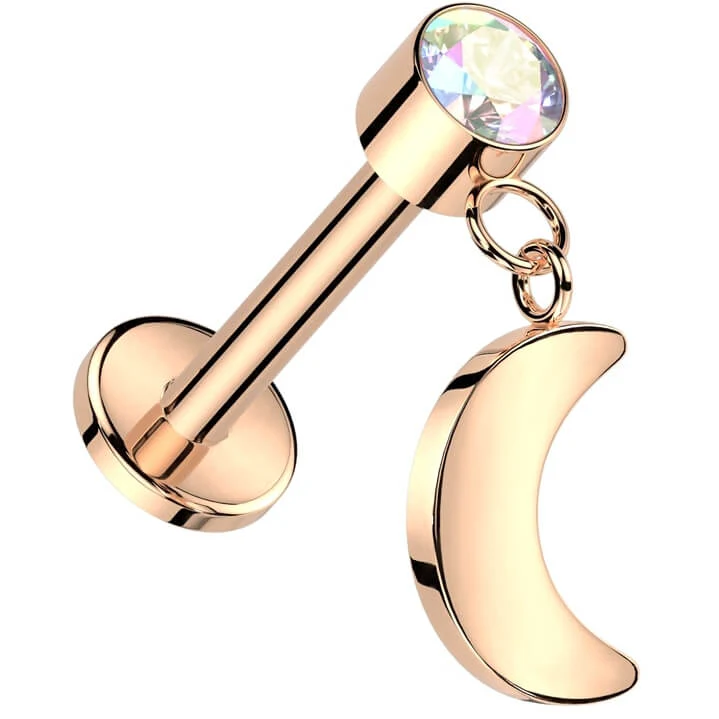 Tytan labret księżyc oprawa bezel cyrkonia push-in - Image 5
