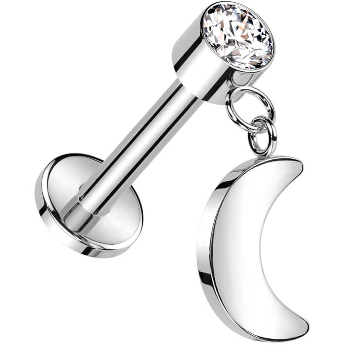 Tytan labret księżyc oprawa bezel cyrkonia push-in - Image 6