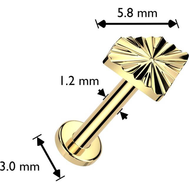 Tytan labret diament push-in - Image 2