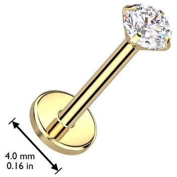 Tytan labret cyrkonia w łapkach podstawa 4mm push-in - Image 2