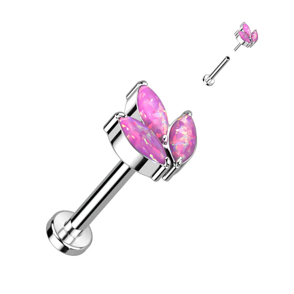Tytan labret cyrkonia szlif markizowy push-in - Image 10