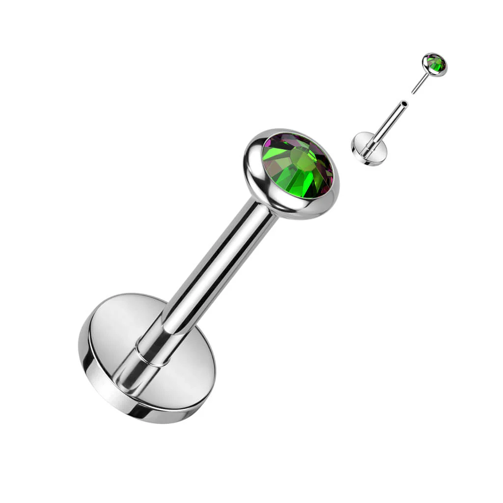 Tytan labret cyrkonia opal push-in - Image 10
